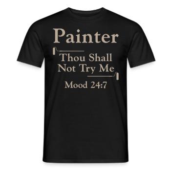Bible du peintre en bâtiment décorateur - T-shirt homme - noir - Devant - AI Model Male 178 light (178cm)