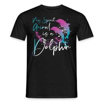 Dolphin My Spirit Animal Is A - Men's T-Shirt - black - Front - AI Model Male 178 light (178cm)