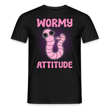 Wormy Attitude Worm Farming Vermiculture Worm - Männer T-Shirt - Schwarz - Vorne - AI Model Male 178 light (178cm)