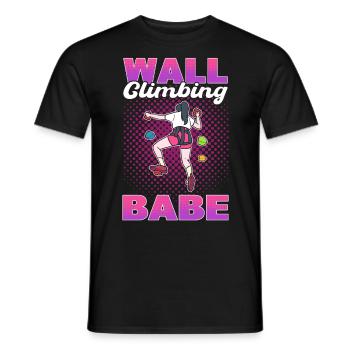 Wall Climbing Babe Wall Climber Indoor Rock - Männer T-Shirt - Schwarz - Vorne - AI Model Male 178 light (178cm)