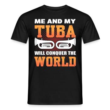 Moi et mon tuba allons conquérir le joueur de tuba mondial - T-shirt homme - noir - Devant - AI Model Male 178 light (178cm)