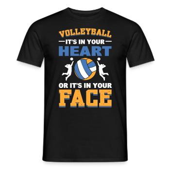 Le volley-ball est dans votre cœur ou dans votre cœur - T-shirt homme - noir - Devant - AI Model Male 178 light (178cm)
