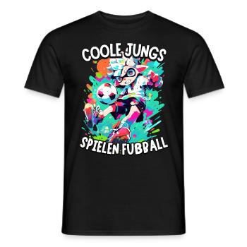 Coole Jungs spielen Fußball für Jungen Fußballer - Männer T-Shirt - Schwarz - Vorne - AI Model Male 178 light (178cm)