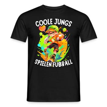 Coole Jungs spielen Fußball für Jungen Fußballer - Männer T-Shirt - Schwarz - Vorne - AI Model Male 178 light (178cm)