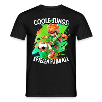 Coole Jungs spielen Fußball für Jungen Fußballer - Männer T-Shirt - Schwarz - Vorne - AI Model Male 178 light (178cm)