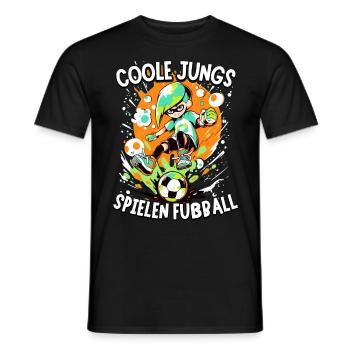 Coole Jungs spielen Fußball für Jungen Fußballer - Männer T-Shirt - Schwarz - Vorne - AI Model Male 178 light (178cm)
