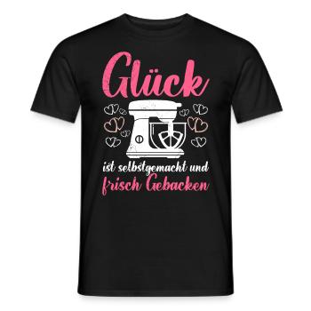 Bäckerin Glück ist Frisch Gebacken Backliebe - Männer T-Shirt - Schwarz - Vorne - AI Model Male 178 light (178cm)