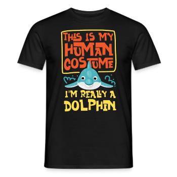 Dolphin This Is My Human Costume - Men's T-Shirt - black - Front - AI Model Male 178 light (178cm)