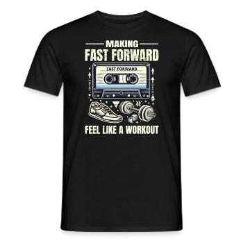Retro 80s Workout Cassette Tape Fitness Workout - Men's T-Shirt - black - Front - AI Model Male 178 light (178cm)