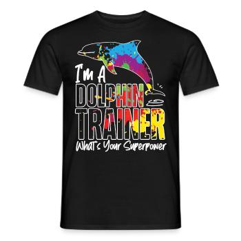 Dolphin I'm A Dolphin Trainer - Männer T-Shirt - Schwarz - Vorne - AI Model Male 178 light (178cm)