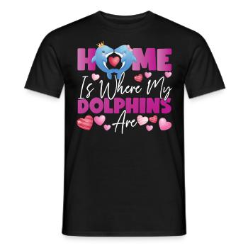 Dolphin Home est l’endroit où mes dauphins - T-shirt homme - noir - Devant - AI Model Male 178 light (178cm)