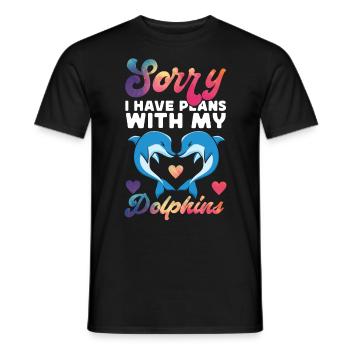 Dolphin Sorry I Have Plans With My - Männer T-Shirt - Schwarz - Vorne - AI Model Male 178 light (178cm)