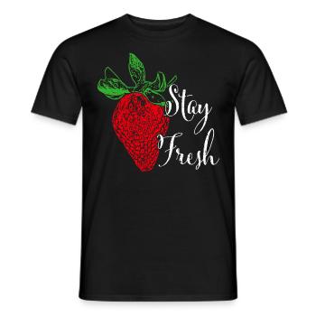 Restez frais Fraises Fruits Fruits Végétarien Végétalien - T-shirt homme - noir - Devant - AI Model Male 178 light (178cm)