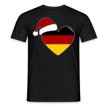 Drapeau de l’Allemagne Coeur de Noël - T-shirt homme - noir - Devant - AI Model Male 178 light (178cm)