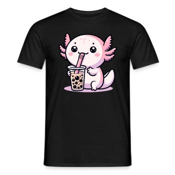 Thé Axolotl thé glacé amphibien kawaii anime - T-shirt homme - noir - Devant - AI Model Male 178 light (178cm)