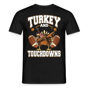 Dinde De Thanksgiving Et Touchdowns Football - T-shirt homme - noir - Devant - AI Model Male 178 light (178cm)
