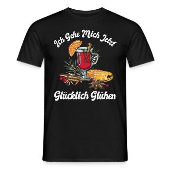 Glühwein Ich Geh mich Glücklich Glühen Weihnachten - Männer T-Shirt - Schwarz - Vorne - AI Model Male 178 light (178cm)