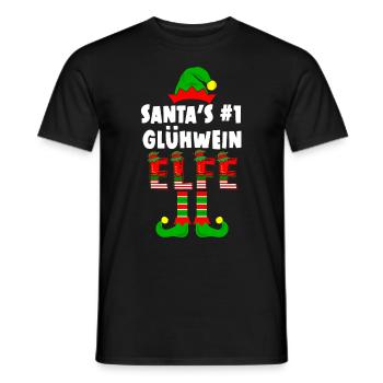 Santa's #1 Glühwein Elfe Weihnachtszeit - Männer T-Shirt - Schwarz - Vorne - AI Model Male 178 light (178cm)