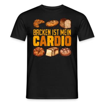 Backen ist mein Cardio Brotbäcker Backliebhaber - Männer T-Shirt - Schwarz - Vorne - AI Model Male 178 light (178cm)