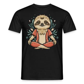 Sloth Yoga: Serenity Meets Pose - Men's T-Shirt - black - Front - AI Model Male 178 light (178cm)
