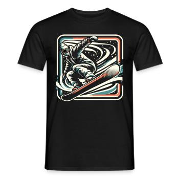 Snowboard action: piste hero on the board - Men's T-Shirt - black - Front - AI Model Male 178 light (178cm)