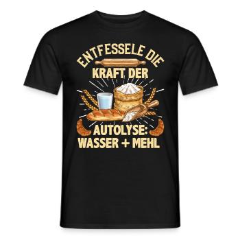 Bäcker Entfessele die Kraft von Wasser und Mehl - Männer T-Shirt - Schwarz - Vorne - AI Model Male 178 light (178cm)