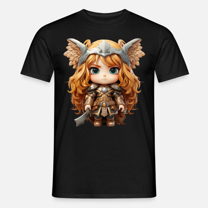 Anja den stolte vikingkrigeren. - T-skjorte herre - svart