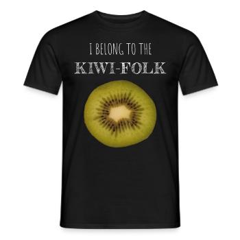 Kiwi New Zealander New Zealander Fruits Fruit - Men's T-Shirt - black - Front - AI Model Male 178 light (178cm)