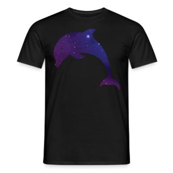 Galaxie de l’espace Dolphin - T-shirt homme - noir - Devant - AI Model Male 178 light (178cm)