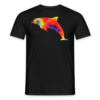 Dolphin Tie Dye - Männer T-Shirt - Schwarz - Vorne - AI Model Male 178 light (178cm)