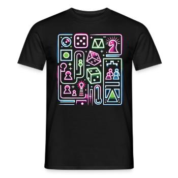Jeux de société futuristes Jeu de société Chemise - T-shirt homme - noir - Devant - AI Model Male 178 light (178cm)