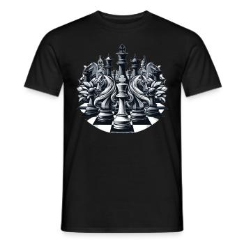 Line Art Chess Move Gift - Men's T-Shirt - black - Front - AI Model Male 178 light (178cm)