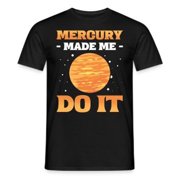 Mercure m’a fait le faire planètes du système solaire - T-shirt homme - noir - Devant - AI Model Male 178 light (178cm)