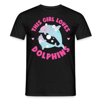 Dolphin This Girl Loves Dolphins - Männer T-Shirt - Schwarz - Vorne - AI Model Male 178 light (178cm)