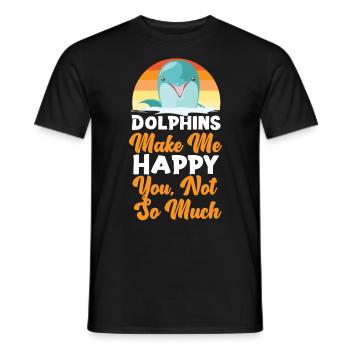 Dauphin Rétro Dauphins Me Font - T-shirt homme - noir - Devant - AI Model Male 178 light (178cm)