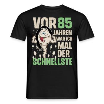 85. Geburtstag 85 Jahre War Ich Mal Der Schnellste - Männer T-Shirt - Schwarz - Vorne - AI Model Male 178 light (178cm)