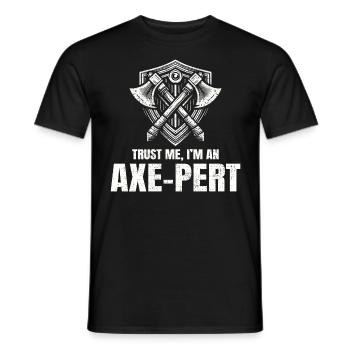 Trust Me I'm an Axe-pert Axe Throwing Lumberjack - Men's T-Shirt - black - Front - AI Model Male 178 light (178cm)