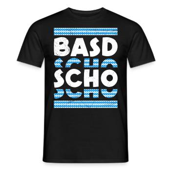 Basd Scho Boarisch Bayern Flagge Bayern Weiß Blau - Männer T-Shirt - Schwarz - Vorne - AI Model Male 178 light (178cm)