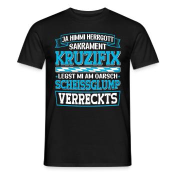 Boarisch Kruzifix Scheissglump Verreckts München - Männer T-Shirt - Schwarz - Vorne - AI Model Male 178 light (178cm)