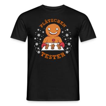 Lebkuchenmann Plätzchen Tester Weihnachten - Männer T-Shirt - Schwarz - Vorne - AI Model Male 178 light (178cm)