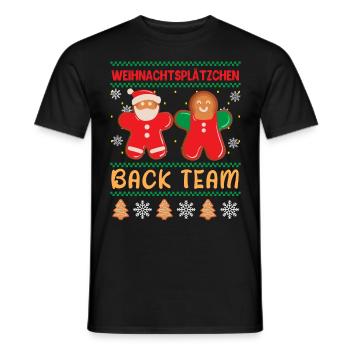 Weihnachten Back Team Cookies Backliebhaber - Männer T-Shirt - Schwarz - Vorne - AI Model Male 178 light (178cm)