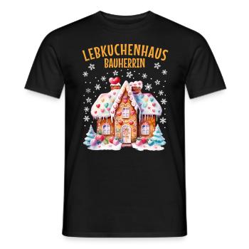 Lebkuchenhaus Bauherrin Weihnachten Backen - Männer T-Shirt - Schwarz - Vorne - AI Model Male 178 light (178cm)