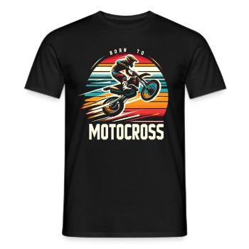 Born To Motocross Motocross Dirt Bike Motorcycle - Men's T-Shirt - black - Front - AI Model Male 178 light (178cm)