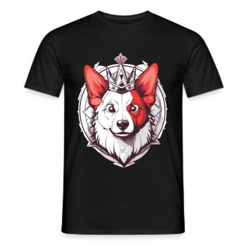 Corgi King - Männer T-Shirt - Schwarz - Vorne - AI Model Male 178 light (178cm)