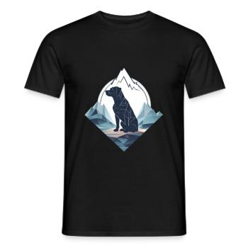 Nature and dog graphic - Men's T-Shirt - black - Front - AI Model Male 178 light (178cm)
