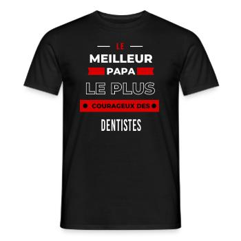 Le meilleur papa, le plus courageux des Dentistes - T-shirt homme - noir - Devant - AI Model Male 178 light (178cm)