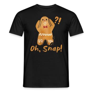 Lebkuchenmann Weihnachten Oh Snap! Plätzchen - Männer T-Shirt - Schwarz - Vorne - AI Model Male 178 light (178cm)