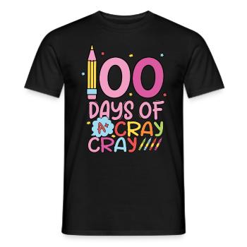 100 Days of Cray für Schüler 100 Days of School - Männer T-Shirt - Schwarz - Vorne - AI Model Male 178 light (178cm)