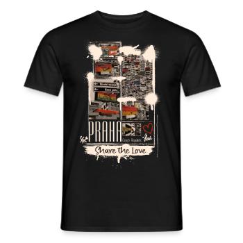 Praha - Share the Love - Männer T-Shirt - Schwarz - Vorne - AI Model Male 178 light (178cm)