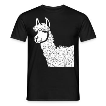 Lustige Lama Silhouette Freche lustige Lamas - Männer T-Shirt - Schwarz - Vorne - AI Model Male 178 light (178cm)